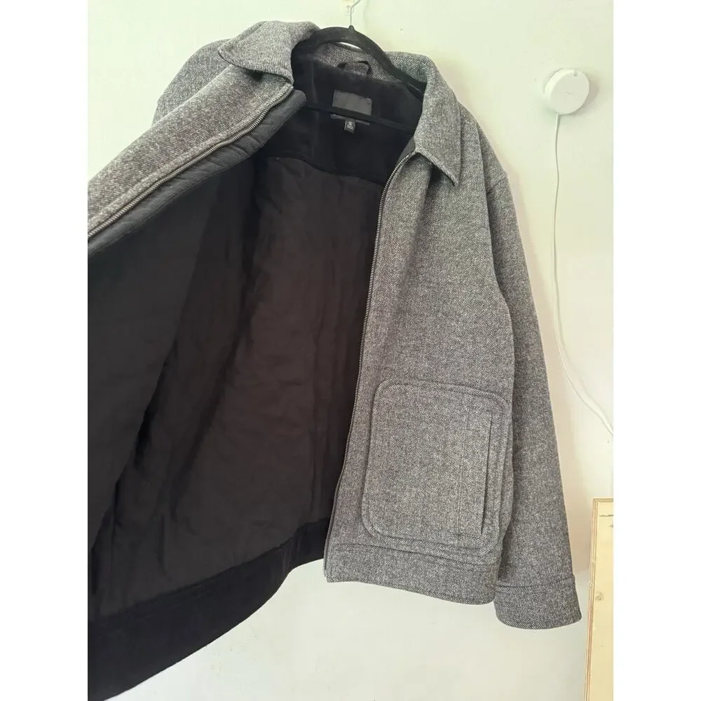 Banana Republic Gray Wool Full Zip Men’s Coat Size XL Tall